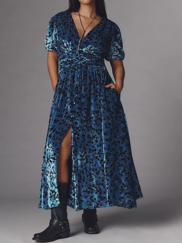 The Katerina Button-Front Dress: Velvet Edition
